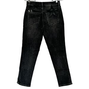 BlankNYC Madison Crop Jeans Size 27 Black Charcoal Faux Leather Stars